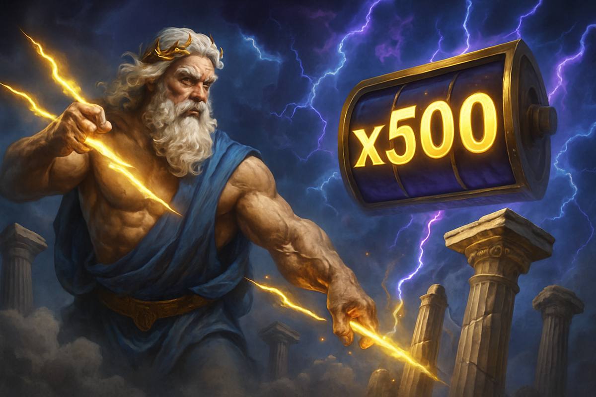 Zeus, Olympos Dağı'nda altın şimşekler ve x500 çarpan ile
